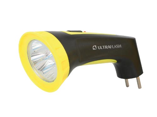 Фонарь ручной Ultraflash 4 LED SLA М черный с желтым, аккум. 220В, пласт. коробка (3804M) (1/5/80шт)
